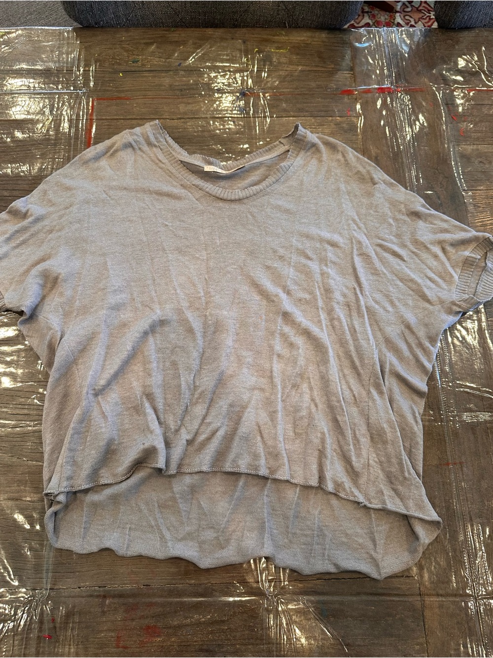 Daniel Andresen Light Gray Cropped Short-Sleeve Top